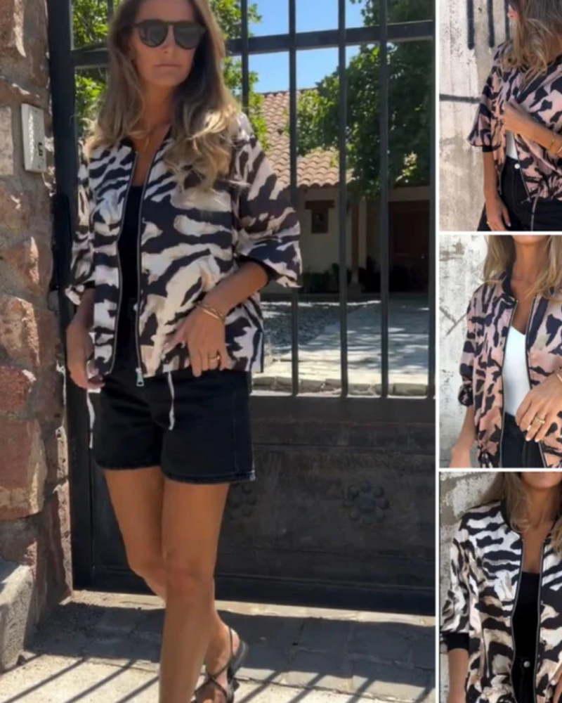 DARALI | Stylowa kurtka typu bomber z nadrukiem 