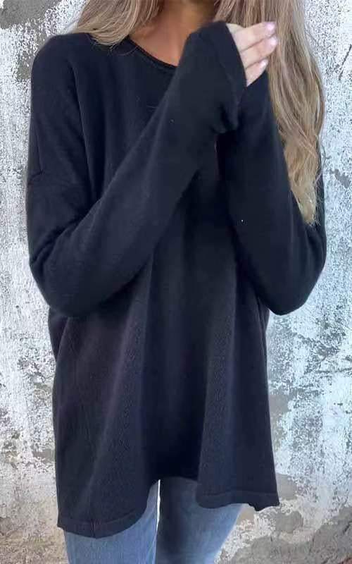 KRZYWKA | Bluzka z Długim Rękawem z Uroczymi Guzikami z Tyłu